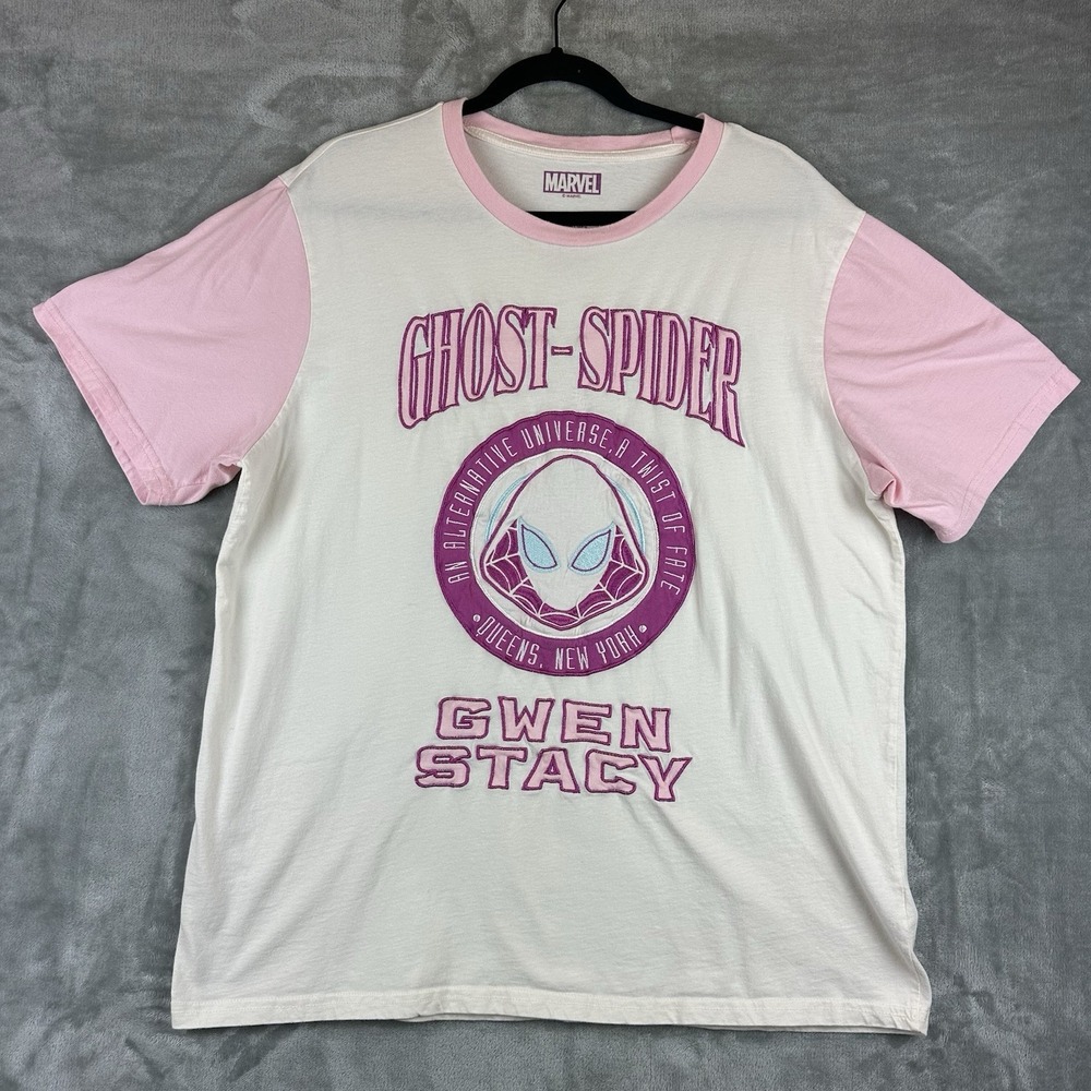 Marvel Spider-Man Into the Spider-Verse Ghost-Spider T-Shirt 2X Pink Color Block